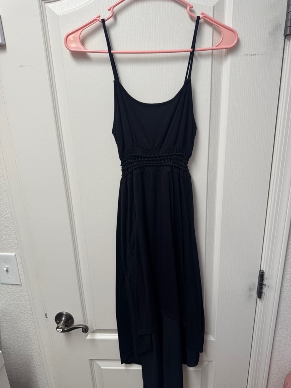 Black Spaghetti-Strap Midi Dress